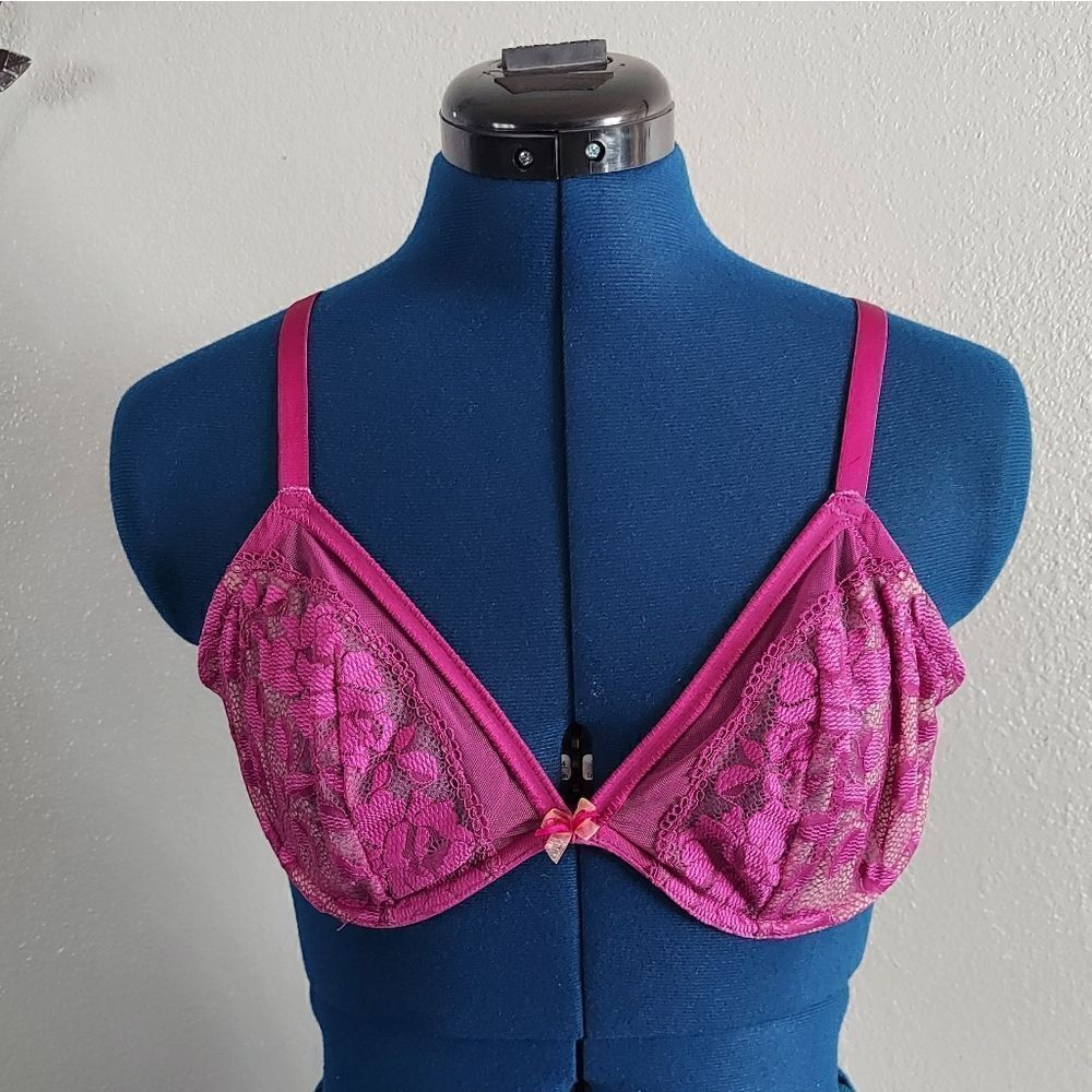 Betsey Johnson Starlet Lace Plunge Bra 36C